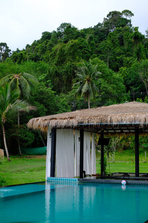 Beautiful view point and relax station on the sunset and long weekend.の写真素材