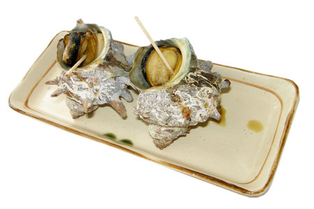The seafood in Japan isolated over white                                    