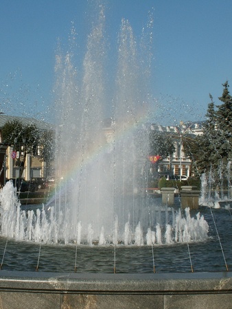 The fountain build for the 1000years old of Jaroslavl in summerの写真素材