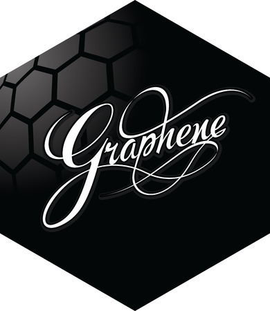 Graphene hexagonal emblem design. New carbon materials science. Vector illustrationのイラスト素材