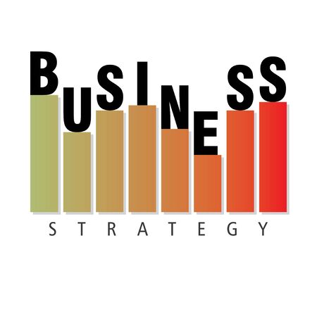 Business strategy, chart bar isolated on white. Vector illustration flat styleのイラスト素材