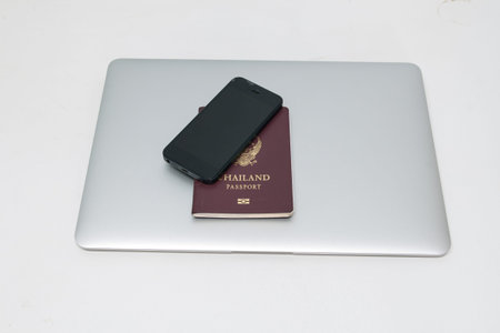 Passport with laptop