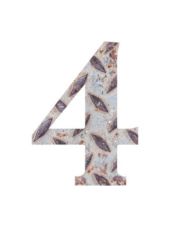 Metal numbers On a white backgroundの写真素材