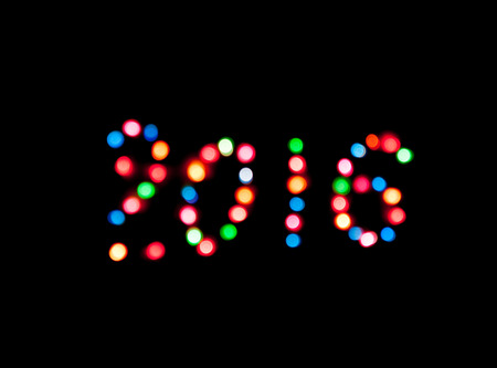 bokeh lights 2016の写真素材