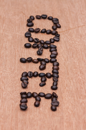 Coffee on grunge wooden backgroundの写真素材