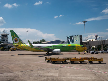 Bangkok - May 31: Don Muang Airport on May 31, 2016 the a plane Passengers waiting to board a flight documentation. Are available at Don Muang Airport in Bangkok, Thailand.のeditorial素材