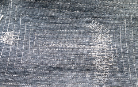 Closeup Old denim jean texture  background.