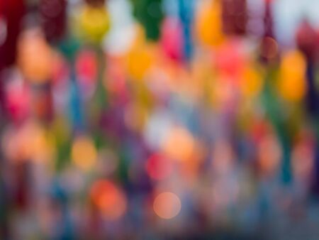 Blur light and colorful on black backgroundの写真素材