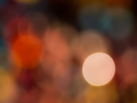 Blur light and colorful on black backgroundの写真素材