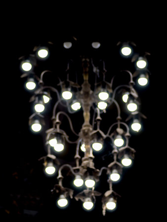 Blur light and colorful on black background