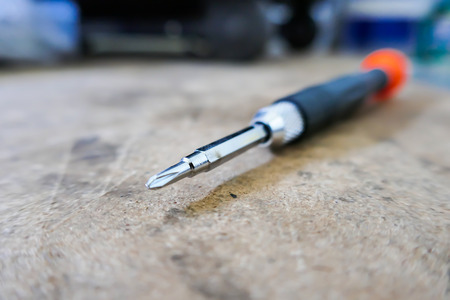 Close-up photos Screwdriver on the tableの写真素材