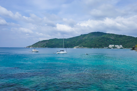 Phromthep Cape Beautiful Andaman sea view in Phuket island Thailand.の写真素材