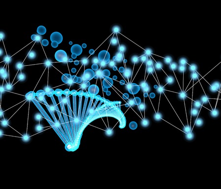 3-dimensional illustration of DNA molecular , Molecules of living things, Concepts of body modificationの写真素材