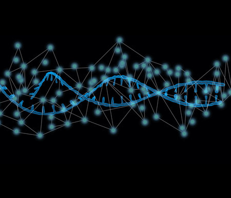 3-dimensional illustration of DNA molecular , Molecules of living things, Concepts of body modificationの写真素材