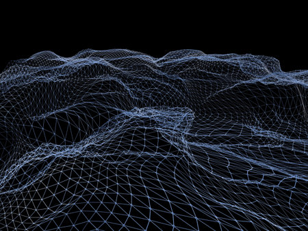 Abstract 3d plexus background technology ,Blockchain Digital data , background particles and plexus...