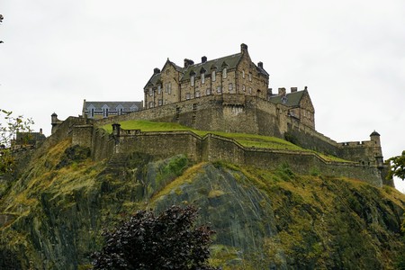 Edinburgh castle on castle rock in the capital of Scotlandのeditorial素材