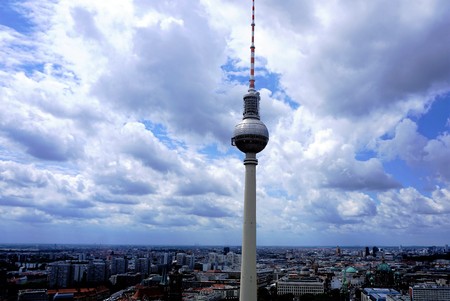 View over Berlin with television towerのeditorial素材