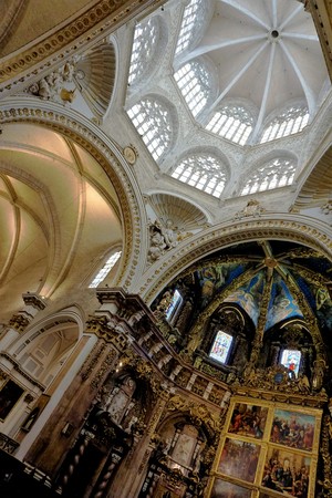Part of the chancel and cupola of the Valencia cathedralのeditorial素材