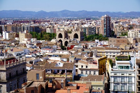 Roof top view over the city of Valencia, Spainのeditorial素材