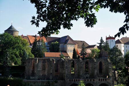 Skyline of Bautzen, Gemrany shot from the northの写真素材