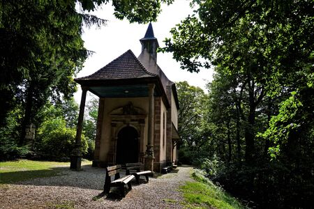 Little chapel next to Murbach Abbey in the Alsace region of Franceの写真素材