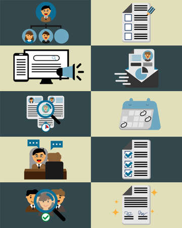 All process for Human Resources in recruitment vectorのイラスト素材