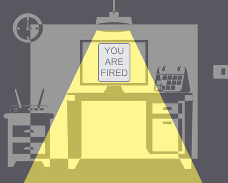 You are fired with sad mood vectorのイラスト素材