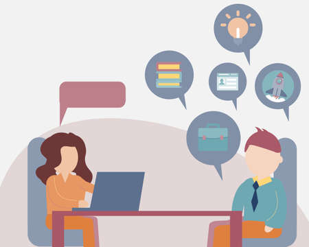 Job Interview question and how candidate answer vectorのイラスト素材