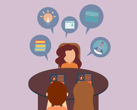 Job Interview question and how candidate answer vectorのイラスト素材
