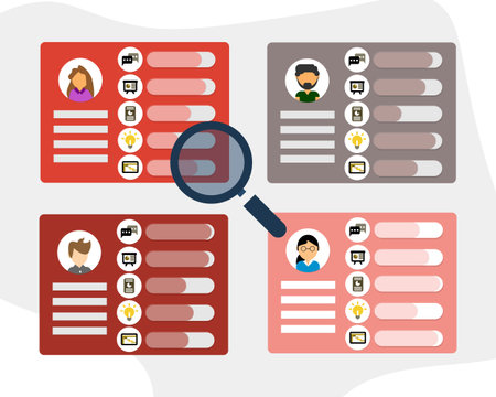 Resumes with skill tab vector