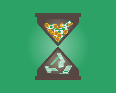 Recruitment metrics to calculate time and cost spent until hiring vectorのイラスト素材