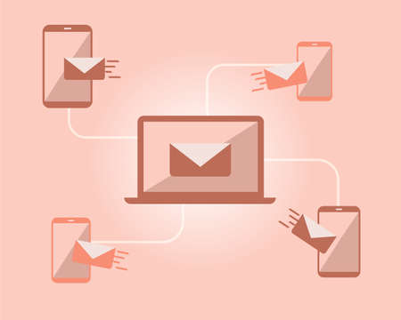 Email Marketing for sales and marketing vectorのイラスト素材