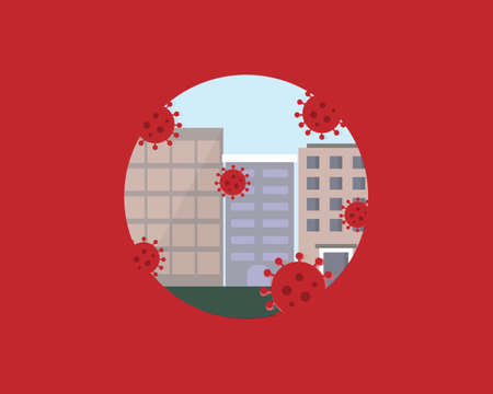 Lock down country during covid-19 bannerのイラスト素材