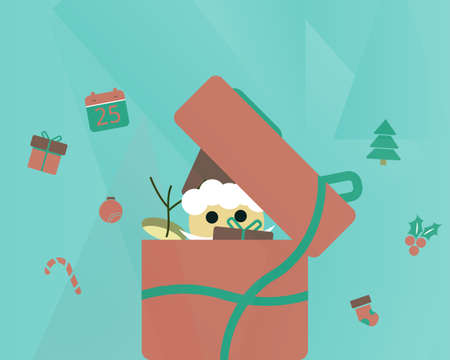 best gift ever from Santa on Christmas day vectorのイラスト素材