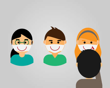 force to have fake smile while working vectorのイラスト素材