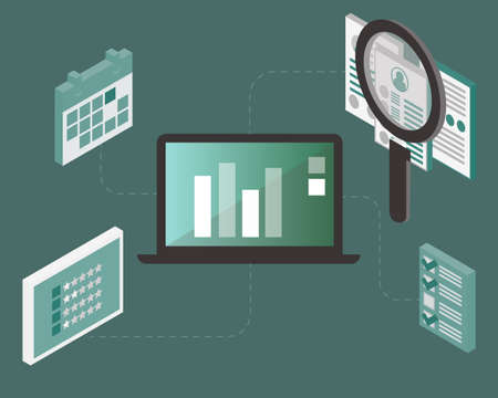 hr analytics to collect and analyze Human Resources (HR) dataのイラスト素材