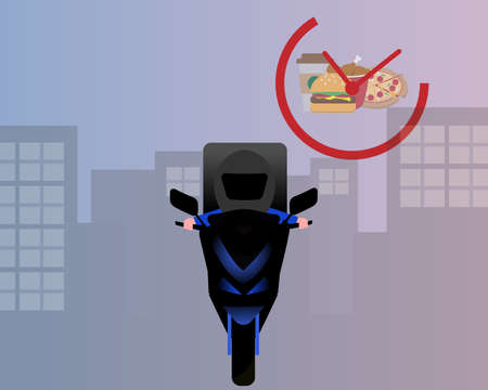 Food delivery by rider with limited time vectorのイラスト素材