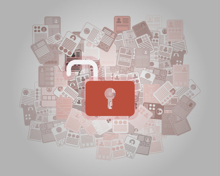 personal data being hacked or shared to third-party vectorのイラスト素材