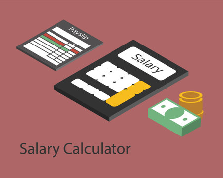 Salary Calculator to calculate salary for employees vectorのイラスト素材