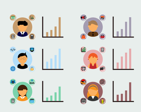 salary guide for each job or analysis of each career path vectorのイラスト素材