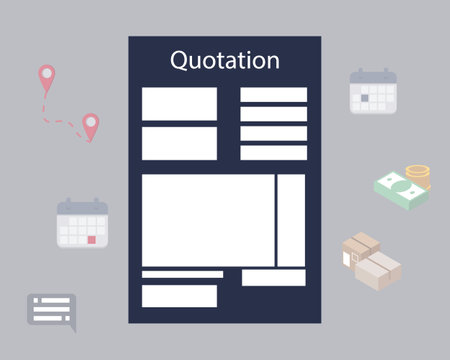 quotation elements to know how to write a quotation for customers vectorのイラスト素材