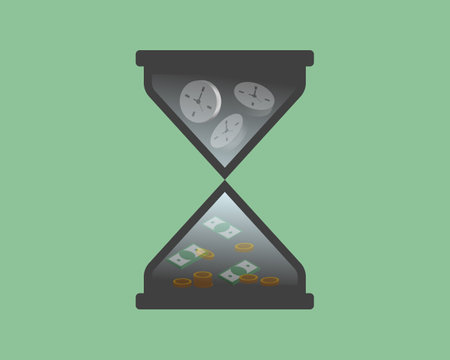 time spent and invest our time to earn salary and income vectorのイラスト素材