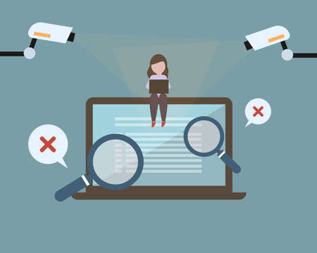 micromanagement culture that monitor and control you in every single step of your work vectorのイラスト素材