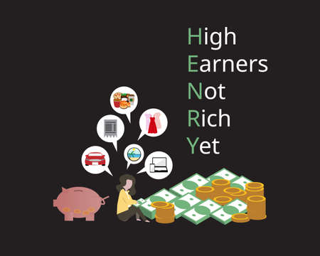 High earners, not rich yet (HENRYs) vectorのイラスト素材