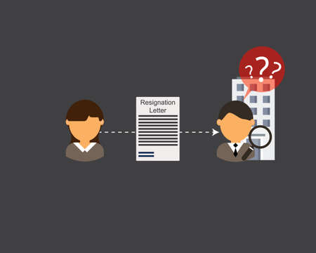 resign and got exit interview from the company before leaving the job vectorのイラスト素材