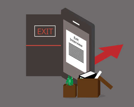 exit interview after resign from the company vectorのイラスト素材