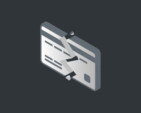 broken credit card to stop using the credit cardのイラスト素材