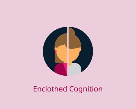 Enclothed cognition is the effect which clothing has upon a persons mental process and the way they think, feel or perceiveのイラスト素材
