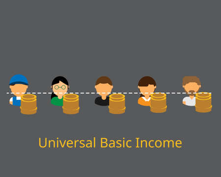 Universal Basic Income or Citizen's Incomeのイラスト素材