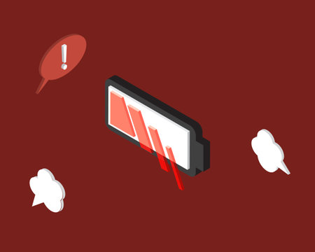 low battery and feel demotivate at work due to a lot of scold or got angryのイラスト素材